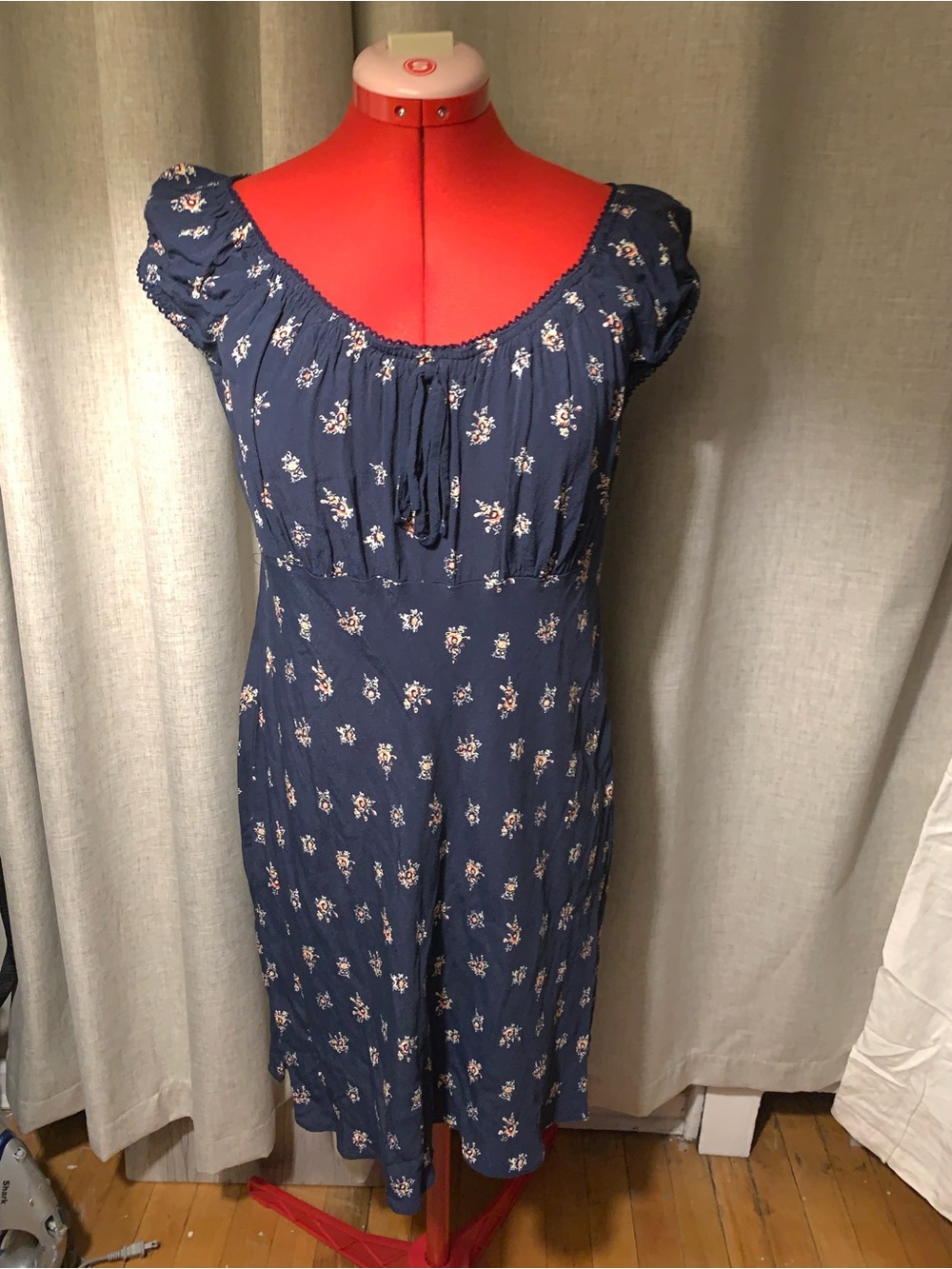 Women’s Navy Floral Midi Dress